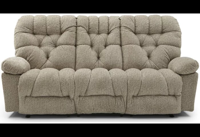 Space Saving Reclining Sofa With Tufted Back