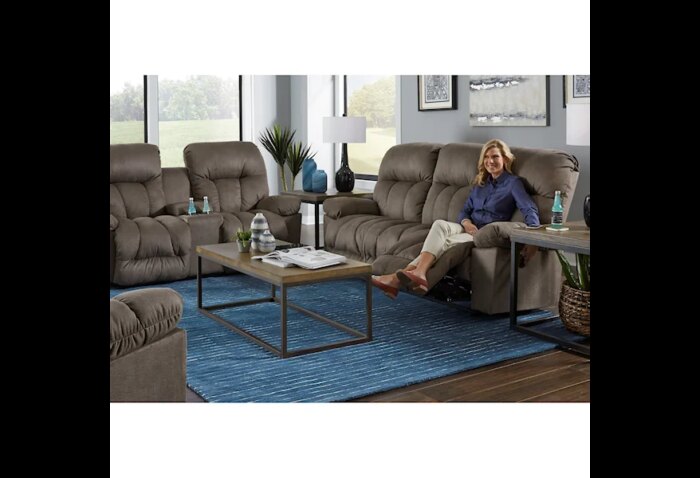 Retreat Casual Power Rocker Recliner Loveseat with Cupholder Storage Console - Image 4