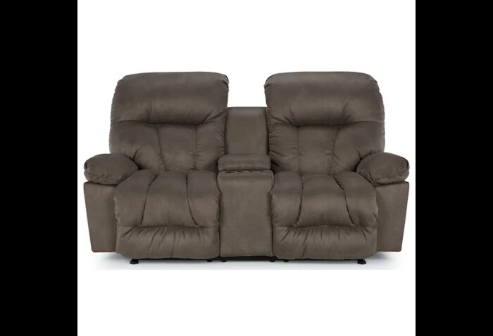 Retreat Casual Power Rocker Recliner Loveseat with Cupholder Storage Console