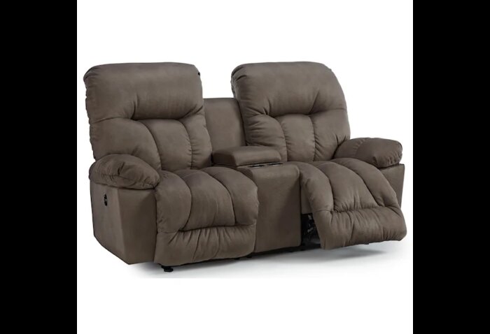 Retreat Casual Power Rocker Recliner Loveseat with Cupholder Storage Console - Image 3
