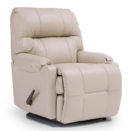 Dewey  Petite Traditional Style Leather Recliner