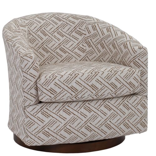 Ennely Toffee Swivel Barrel Chair