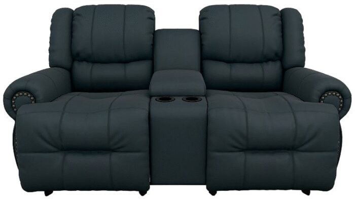 Genet Leather Power Reclining Space Saver® Console Loveseat - Image 2