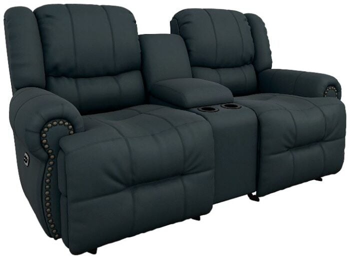 Genet Leather Power Reclining Space Saver® Console Loveseat