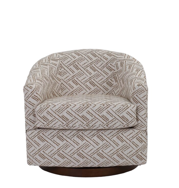 Ennely Toffee Swivel Barrel Chair - Image 2